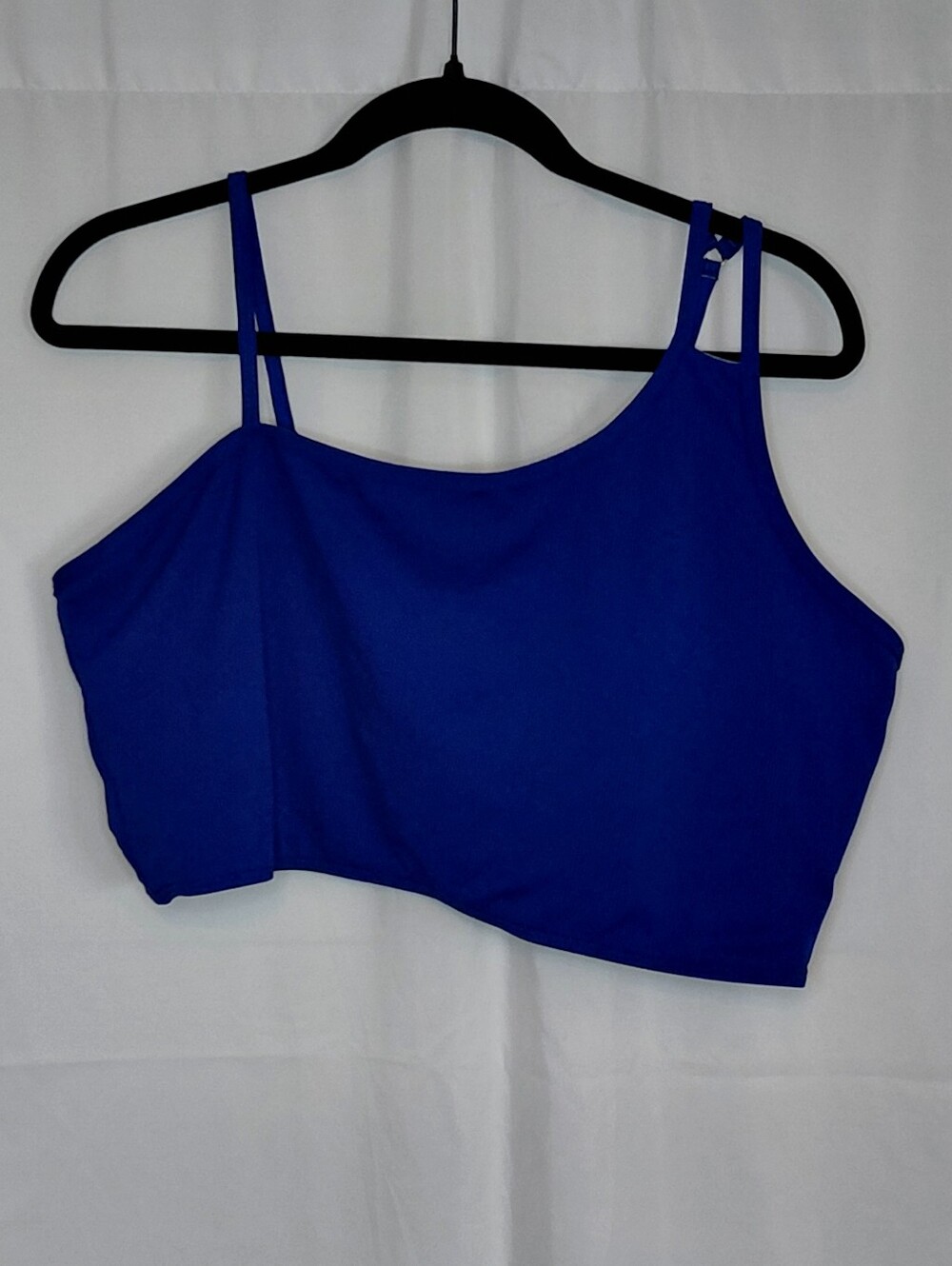 SHEIN 4X Cobalt Blue Asymmetric Bikini Top with Double Strap